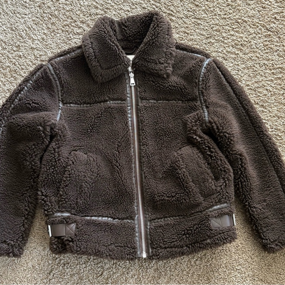 BDG Brown Teddy Jacket Plush Sherpa Warmth